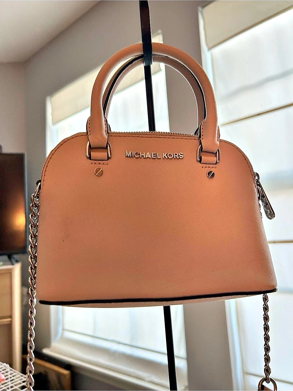 Michael Kors Ciara XS Mini Dome Crossbody Bag in Brown